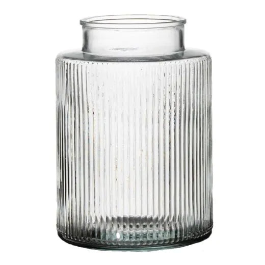 Glasvase geriffeltes Design in drei Größen