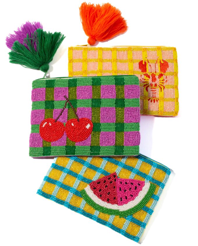 perlenbesetzter Beutel CHERRY