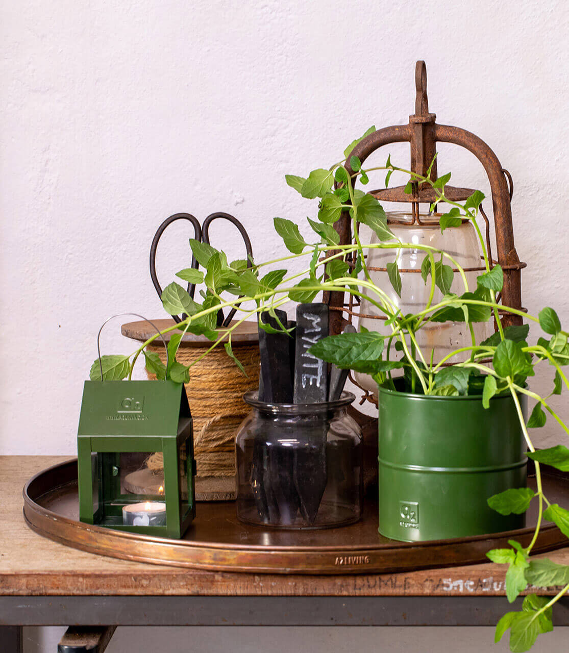A2 Living Mini Hänge Laterne in Olive Grün