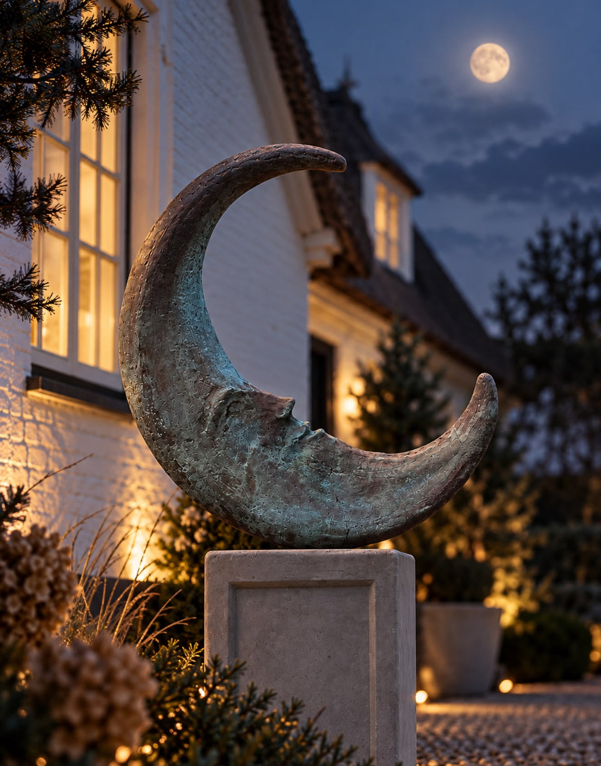 Gartenkunst Mond Luna Natur oder Kupfer