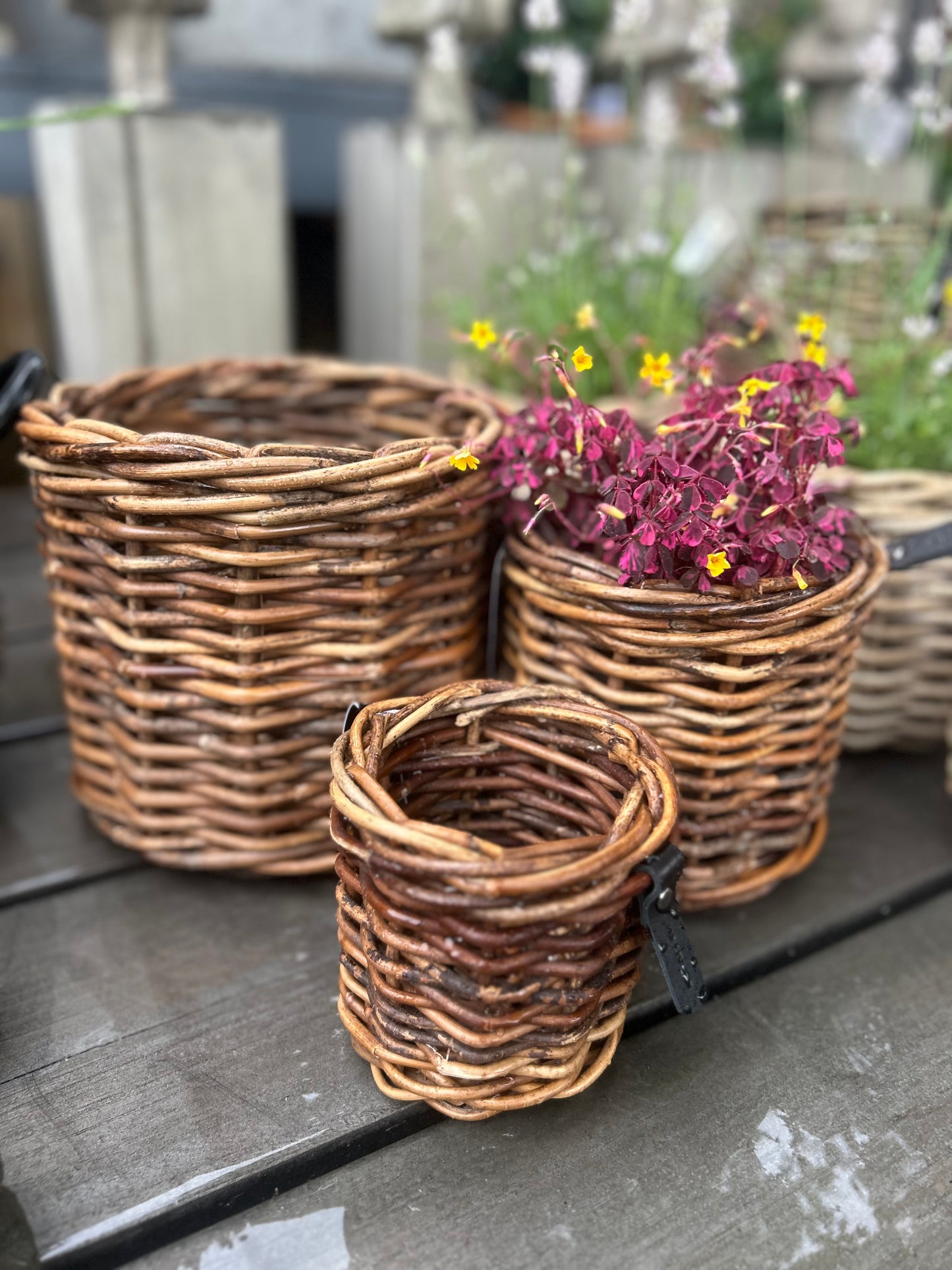 3er Set A2 Living Rattan Körbe "Sarang" Rund