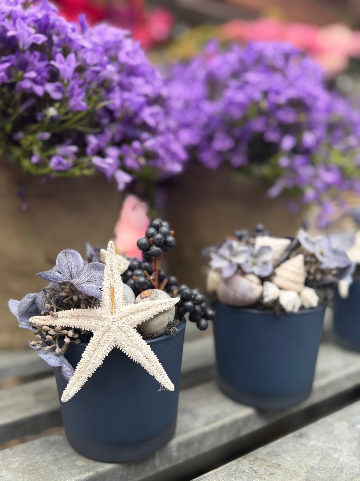 Gesteck „Blaue Stunde“ haltbar