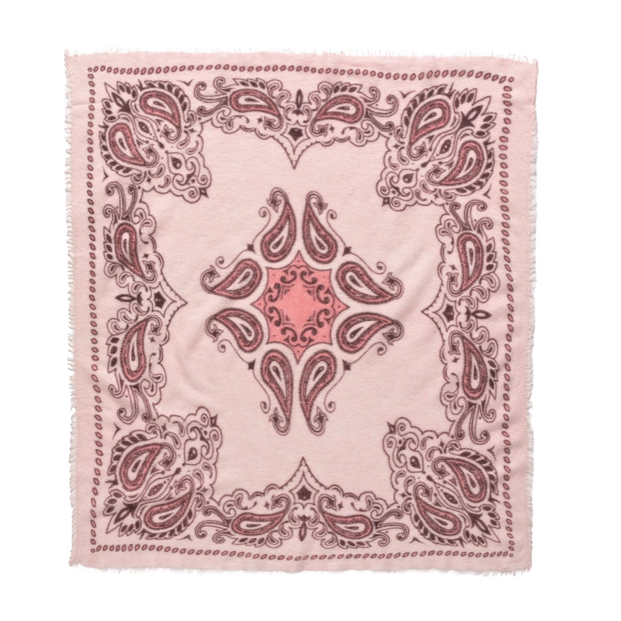 Cashmere Schal/Bandana Paisley-Muster in Hellrosa