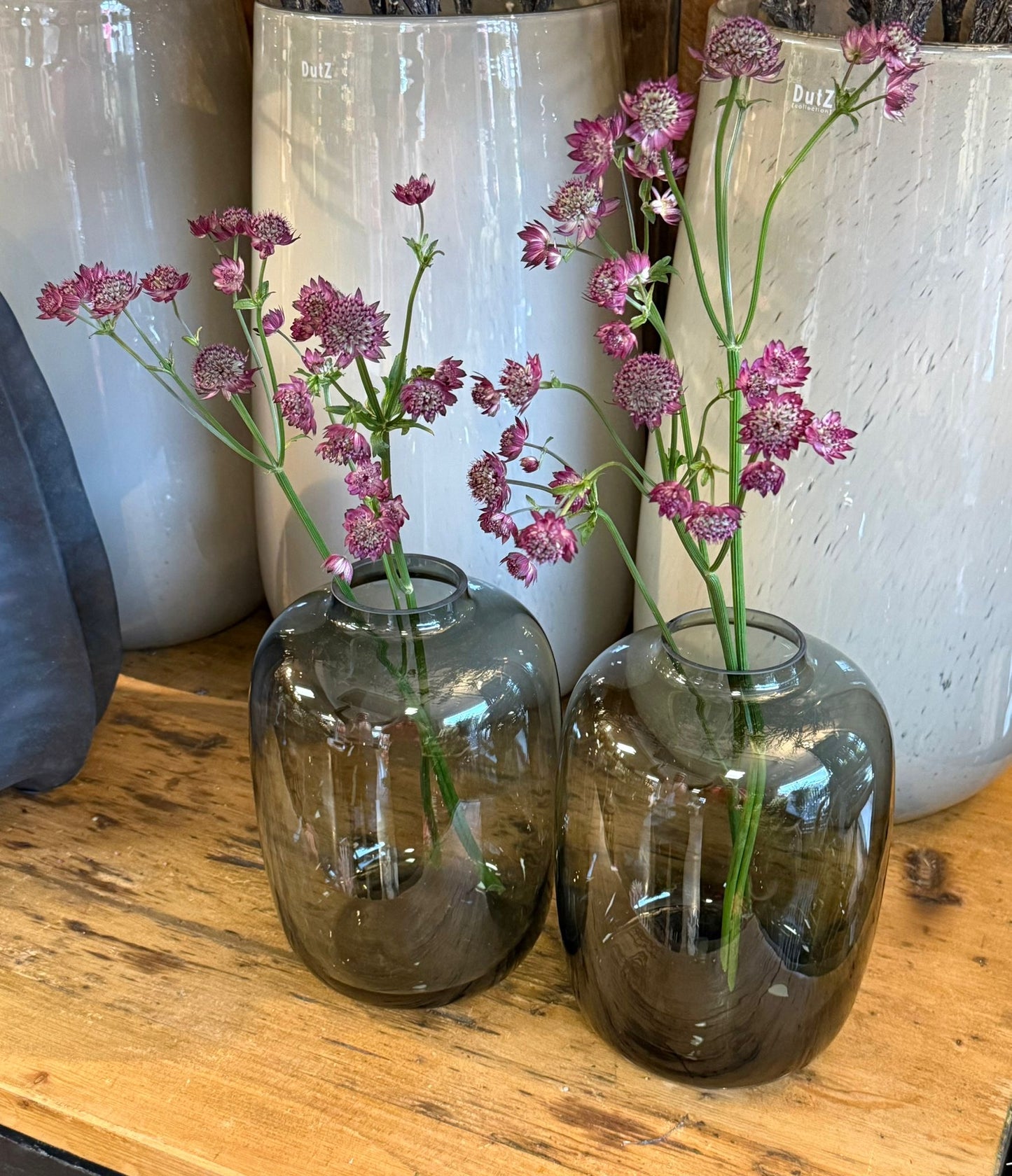 Vase Bauchige Vase Rauchschwarz