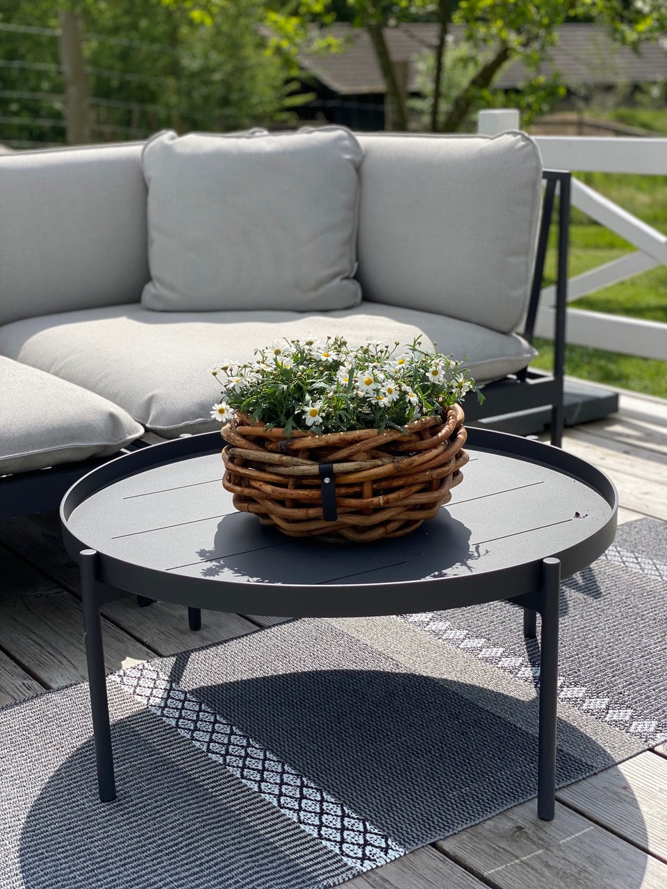 Rattan Korb / Pflanzschale Bowl Klein:Ø36 x H17 cm von A2 Living