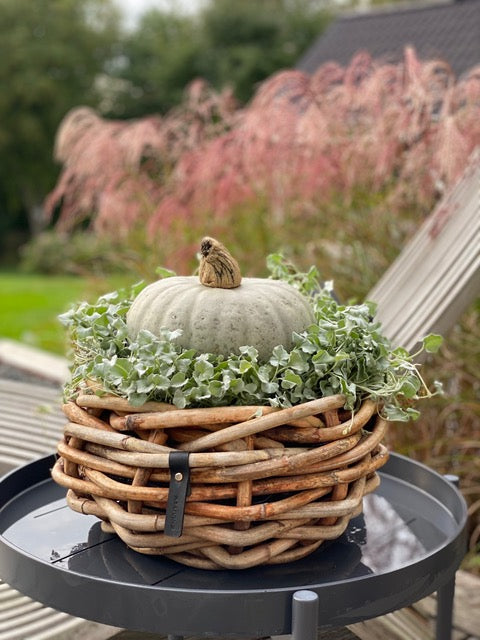 Rattan Korb / Pflanzschale Bowl Klein:Ø36 x H17 cm von A2 Living