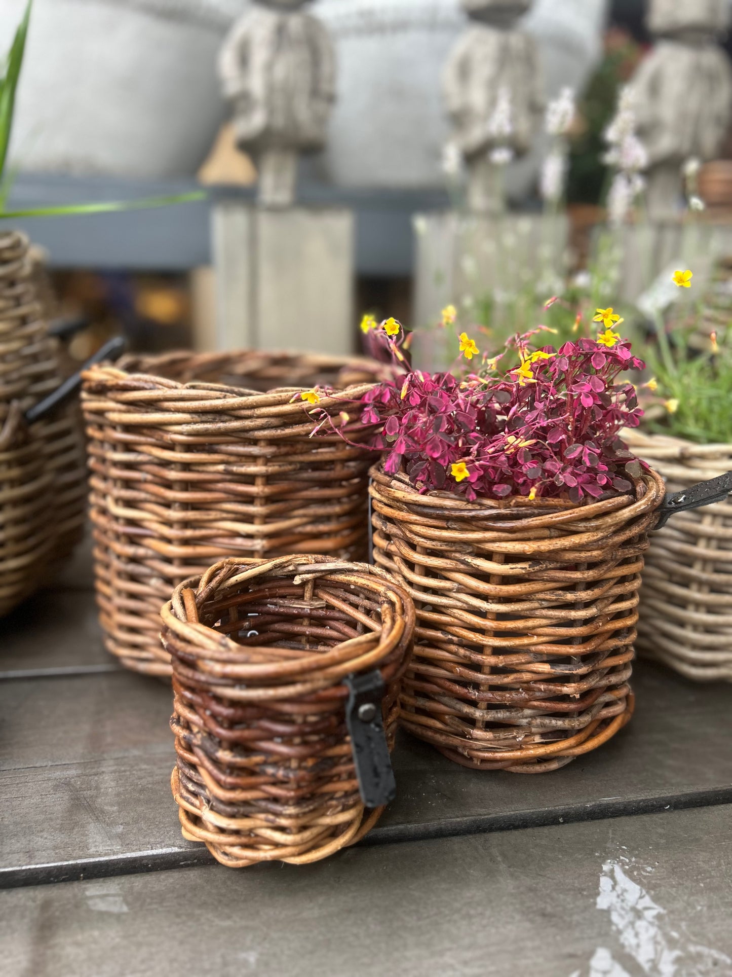 3er Set A2 Living Rattan Körbe "Sarang" Rund