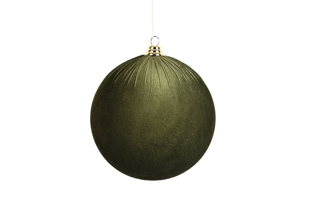 Weihnachtskugel Samt Grün drei Größen