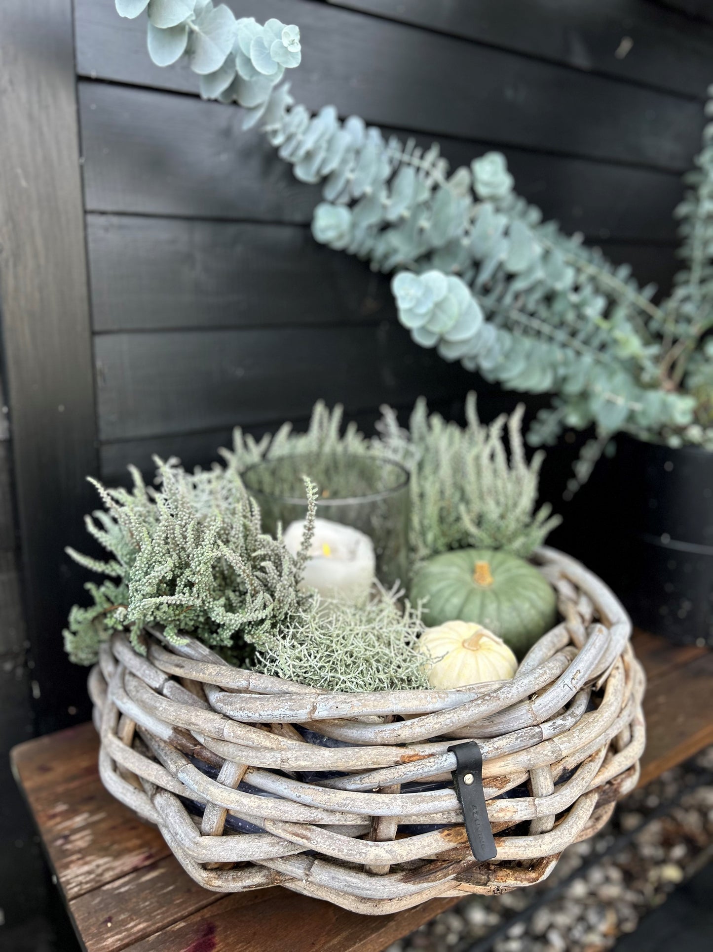 Rattan Korb / Pflanzschale Bowl Klein:Ø36 x H17 cm von A2 Living
