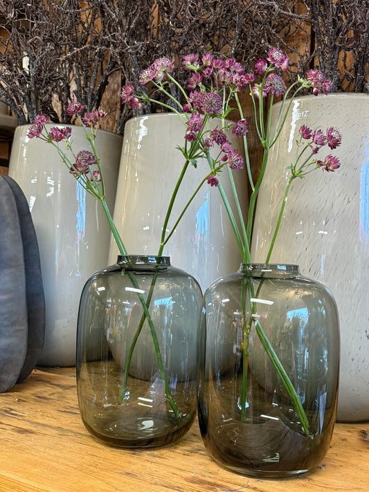 Vase Bauchige Vase Rauchschwarz