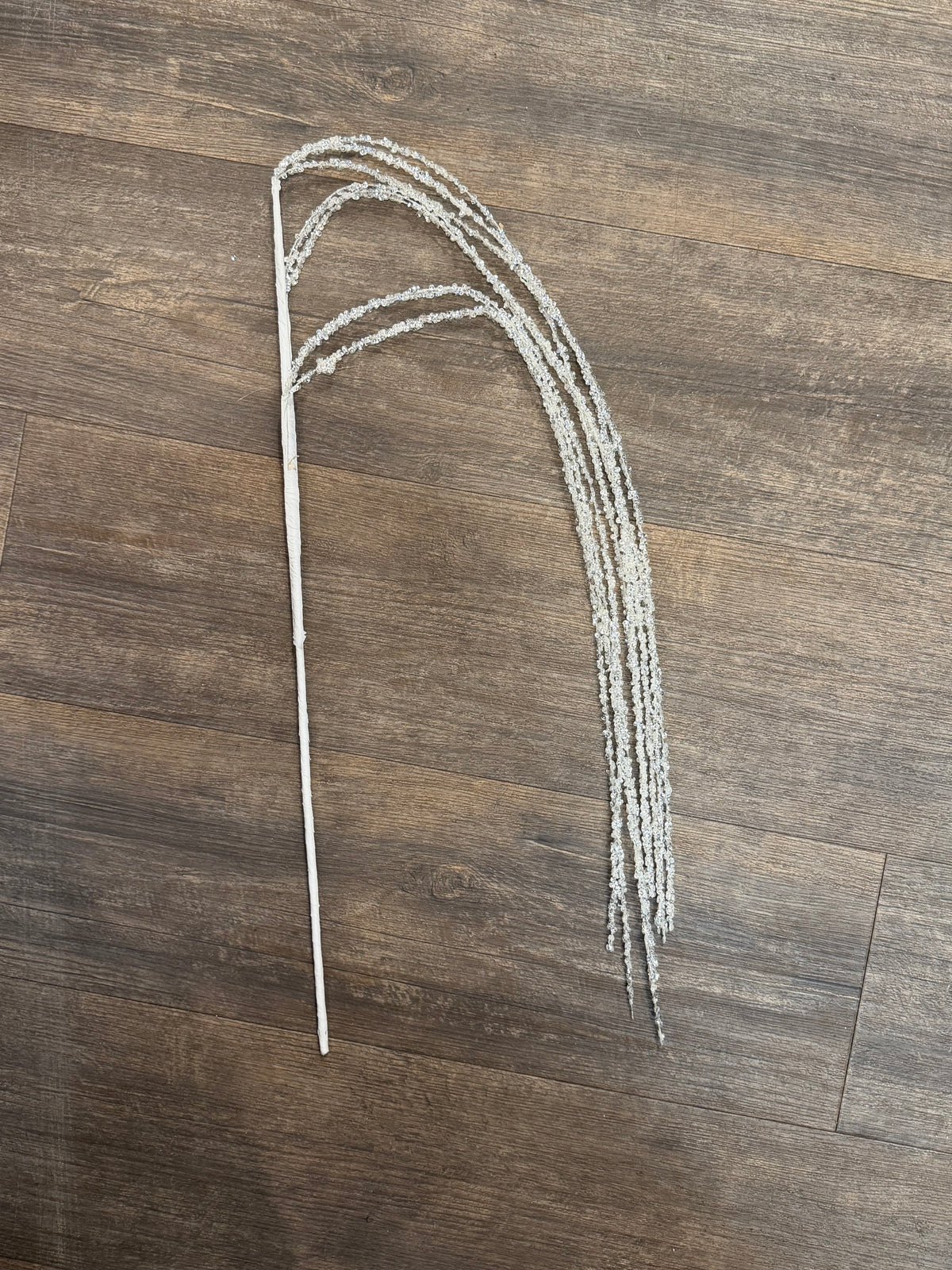 Kunstblume Weißer Glitzer Zweig