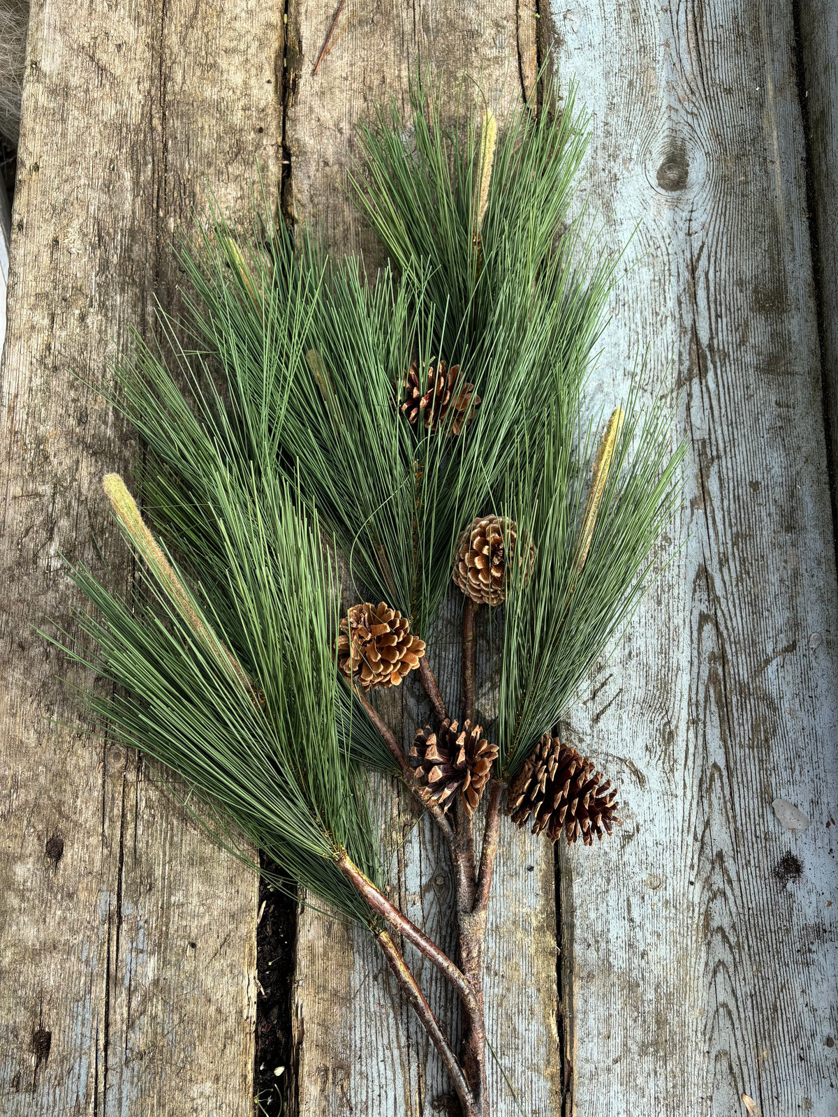 Kunstblume Kiefernzweig groß