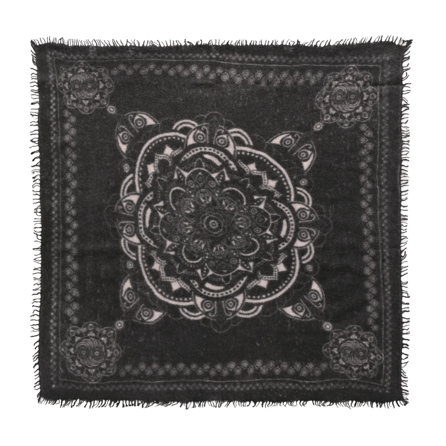 Cashmere Schal/Bandana Ornament in Schwarz