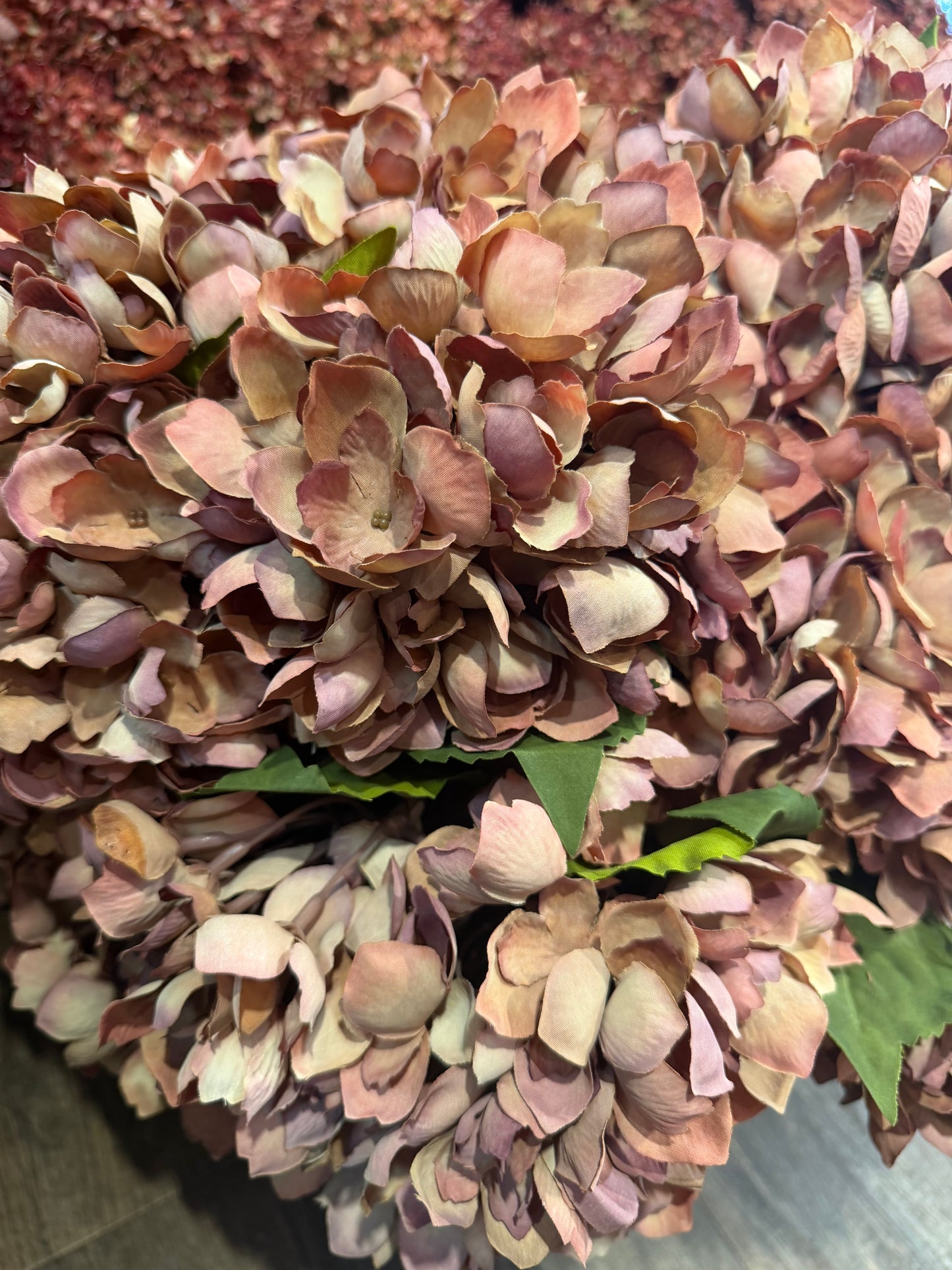 Seidenblume Hortensie Terrakotta kurz