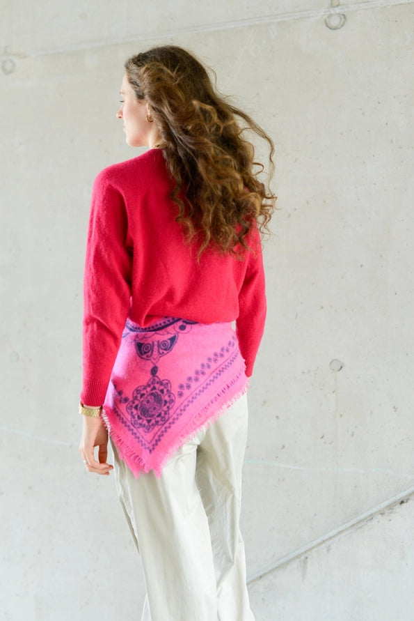 Cashmere Schal/Bandana Ornament in Neonpink