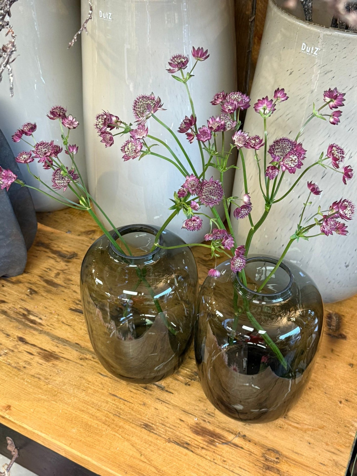 Vase Bauchige Vase Rauchschwarz