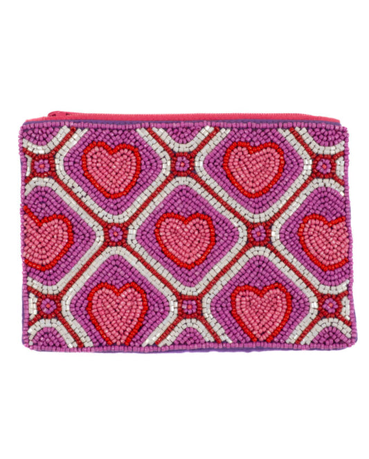 perlenbesetzter Beutel Hearts