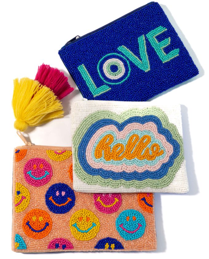 perlenbesetzter Beutel SMILEY