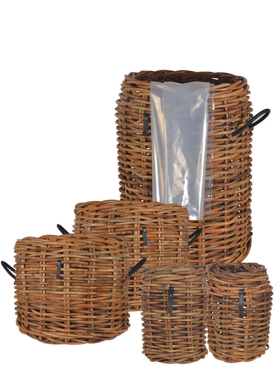 A2 Set mit 5 Rattan-Körben in 3 verschiedenen Größen inklusive Fracht aus Dänemark (1/2 Palette)