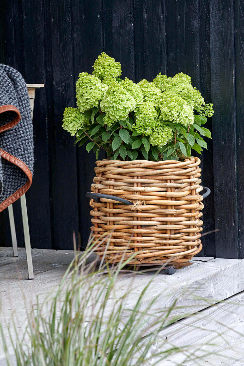 A2 Set mit 5 Rattan-Körben in 3 verschiedenen Größen inklusive Fracht aus Dänemark (1/2 Palette)