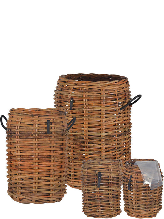 A2 Set mit 4 Rattan-Körben in 3 verschiedenen Größen inklusive Fracht aus Dänemark (1/2 Palette)