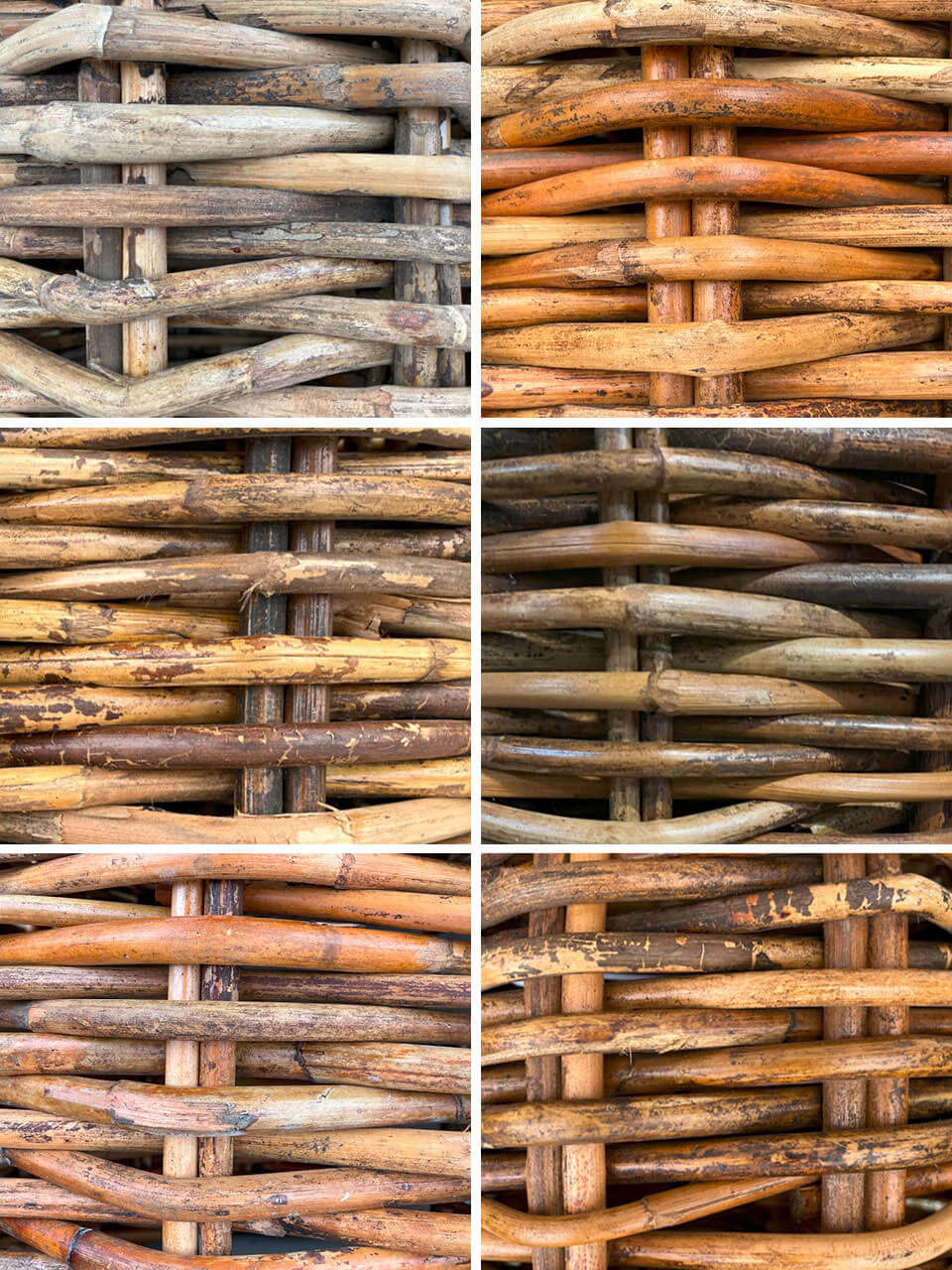 A2 Set mit 4 Rattan-Körben in 3 verschiedenen Größen inklusive Fracht aus Dänemark (1/2 Palette)