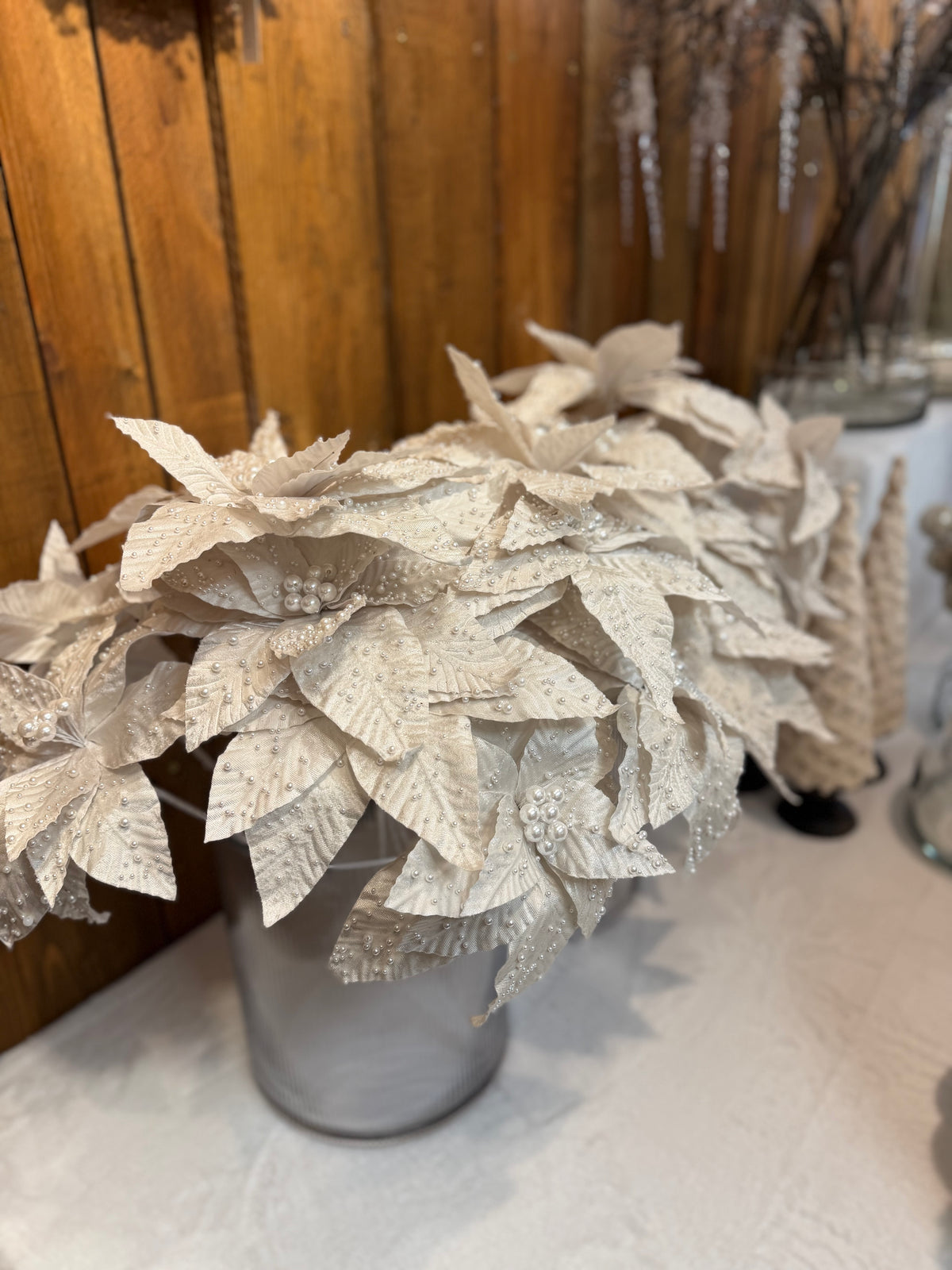 Weihnachtsstern mit Perlen (Kunstblume )