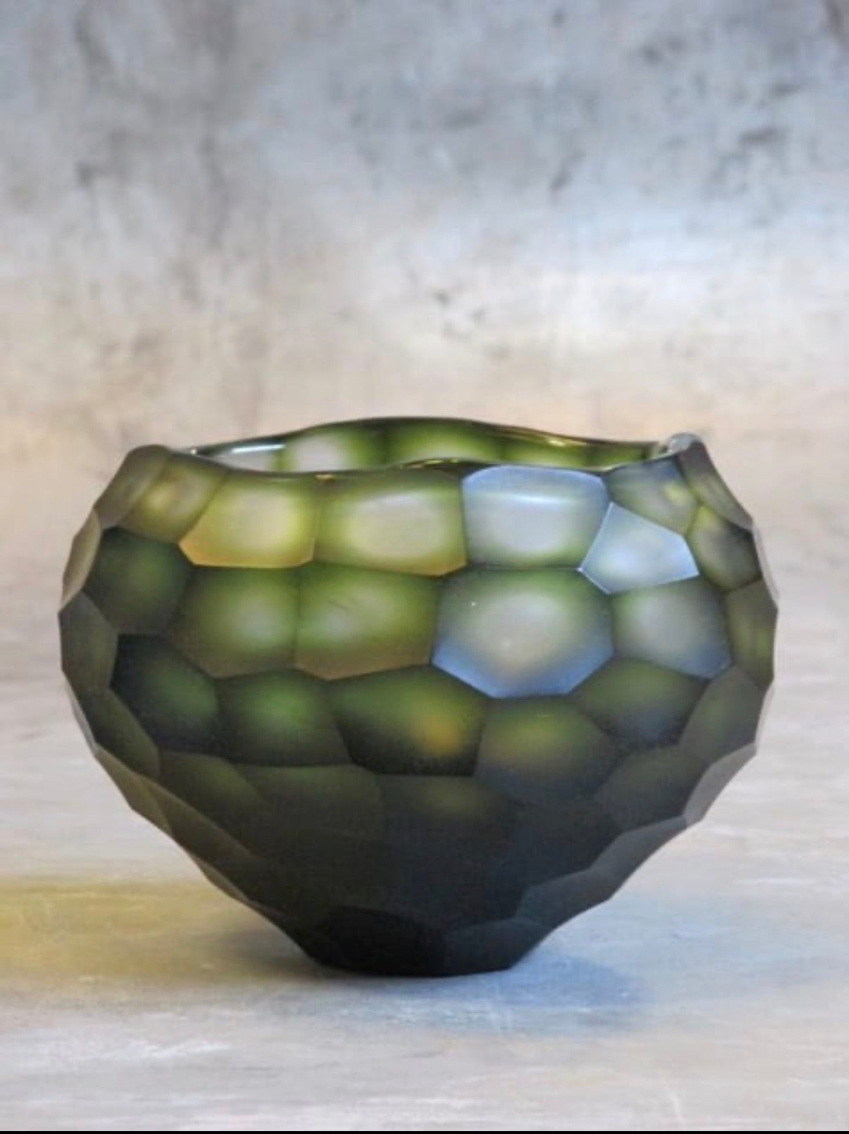 Organische Bowl geschliffenes Glas O4Home