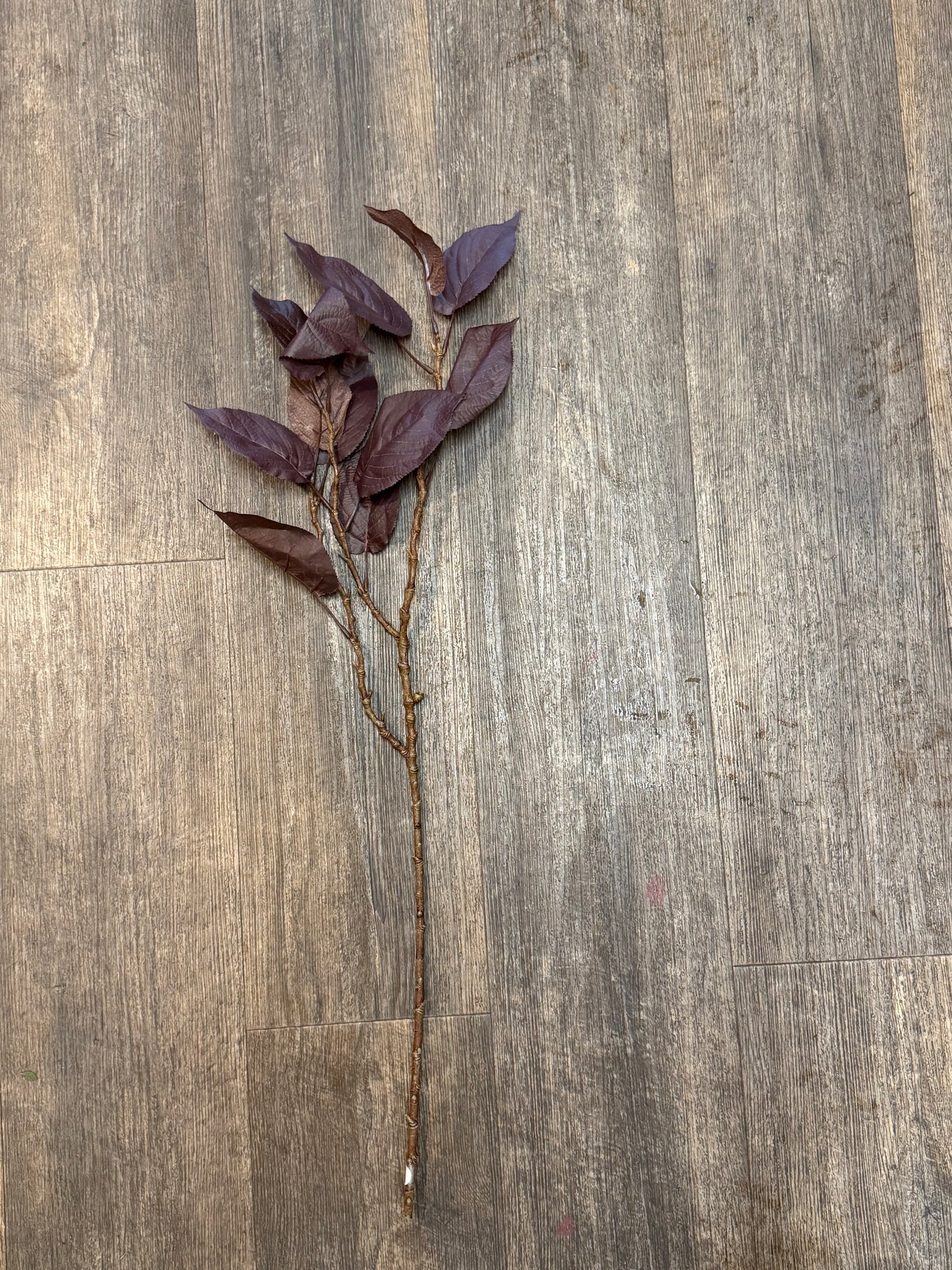 Seidenblume/Kunstblume Zweig Blatt Pflaume