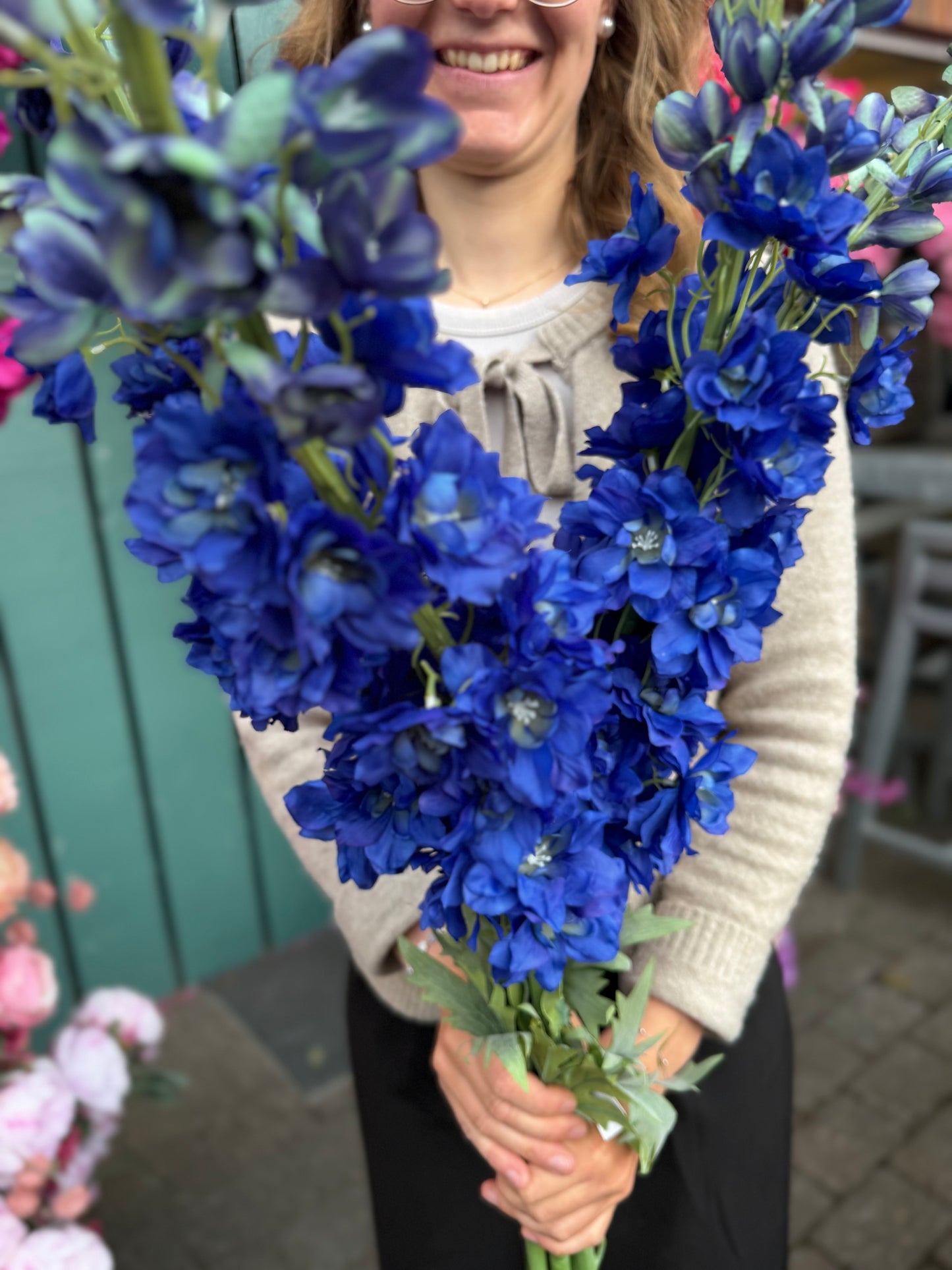 Seidenblume/Kunstblume Ritterspron Blau