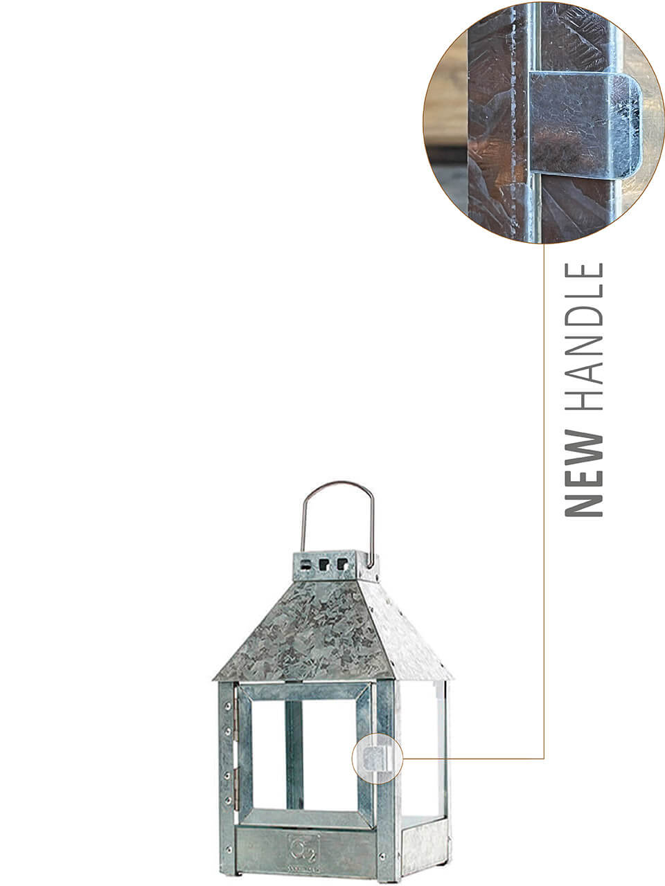 A2 Living Laterne Mini Quadro Galvanisiert