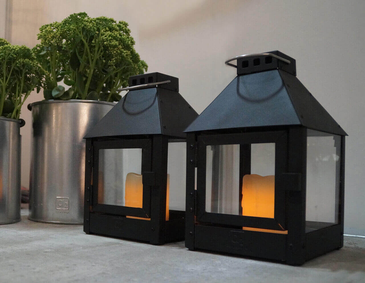 A2 Living Laterne Mini Quadro schwarz