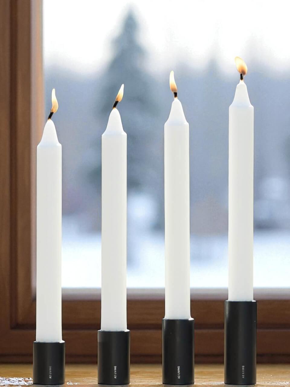 A2 Living Kerzenhalter mit Magnet Schwarz  4er Set