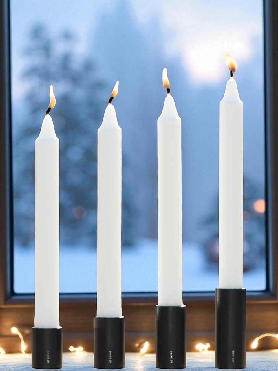 A2 Living Kerzenhalter mit Magnet Schwarz  4er Set