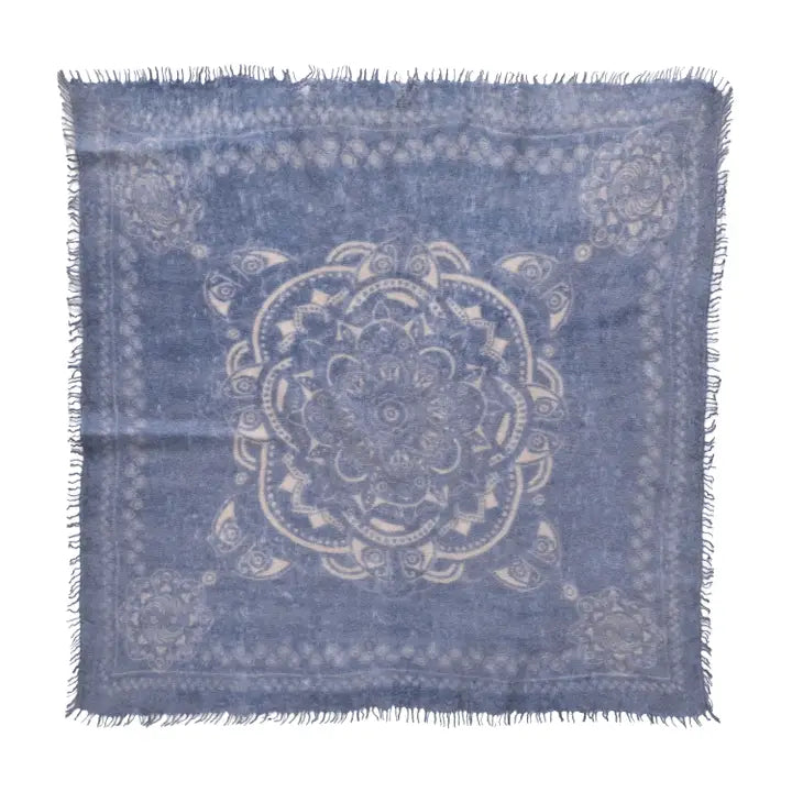 Cashmere Schal/Bandana Ornament in Blue Jeans