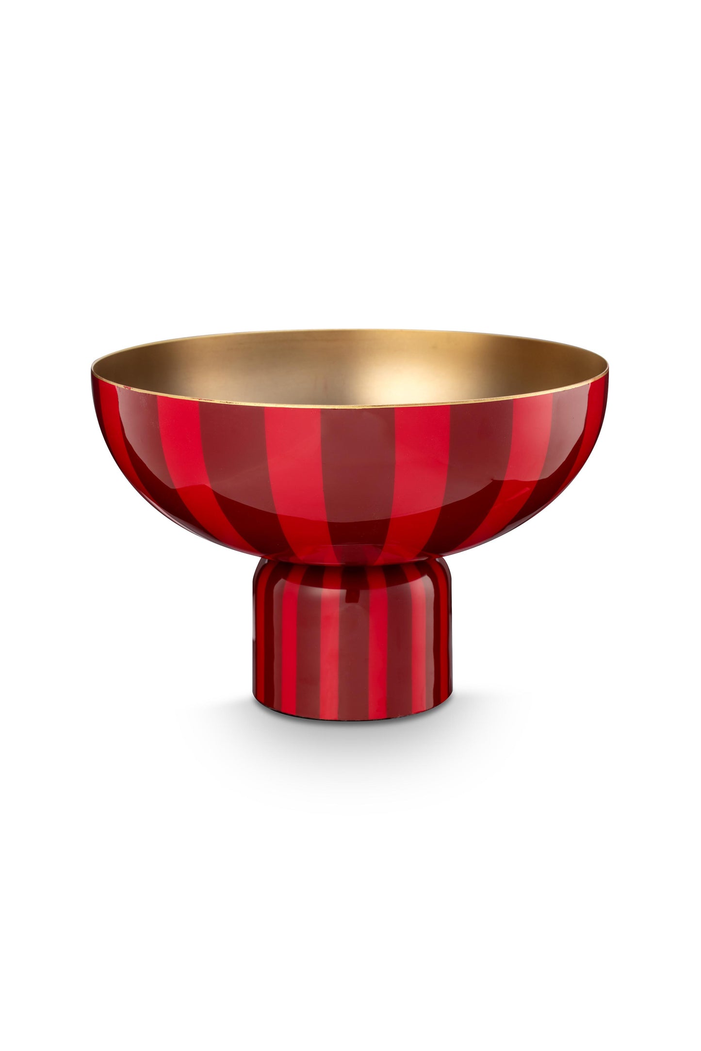 Hohe Schale Metall gestreift Rot/Beere  von Pip Studio