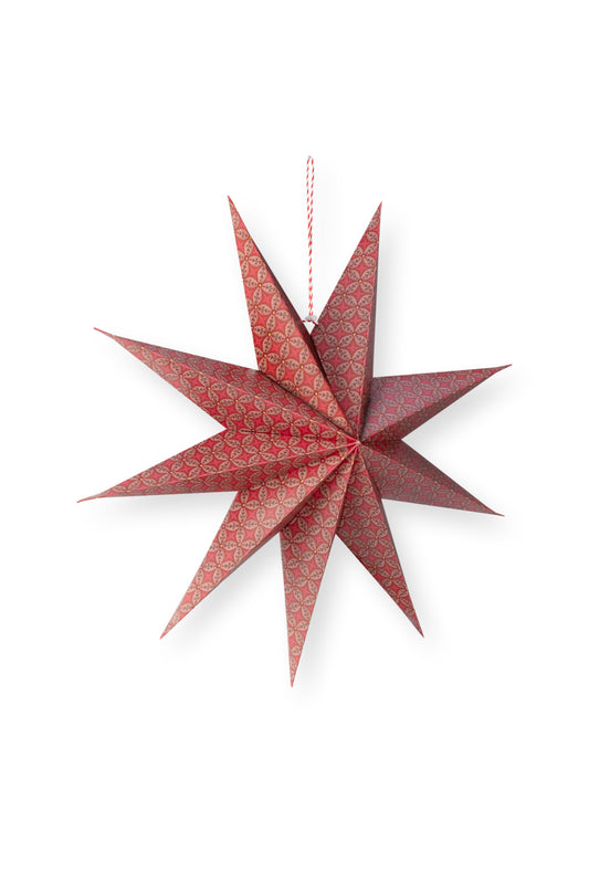 Weihnachtsstern aus Papier mit Druck Bustanie Rot von Pip Studio