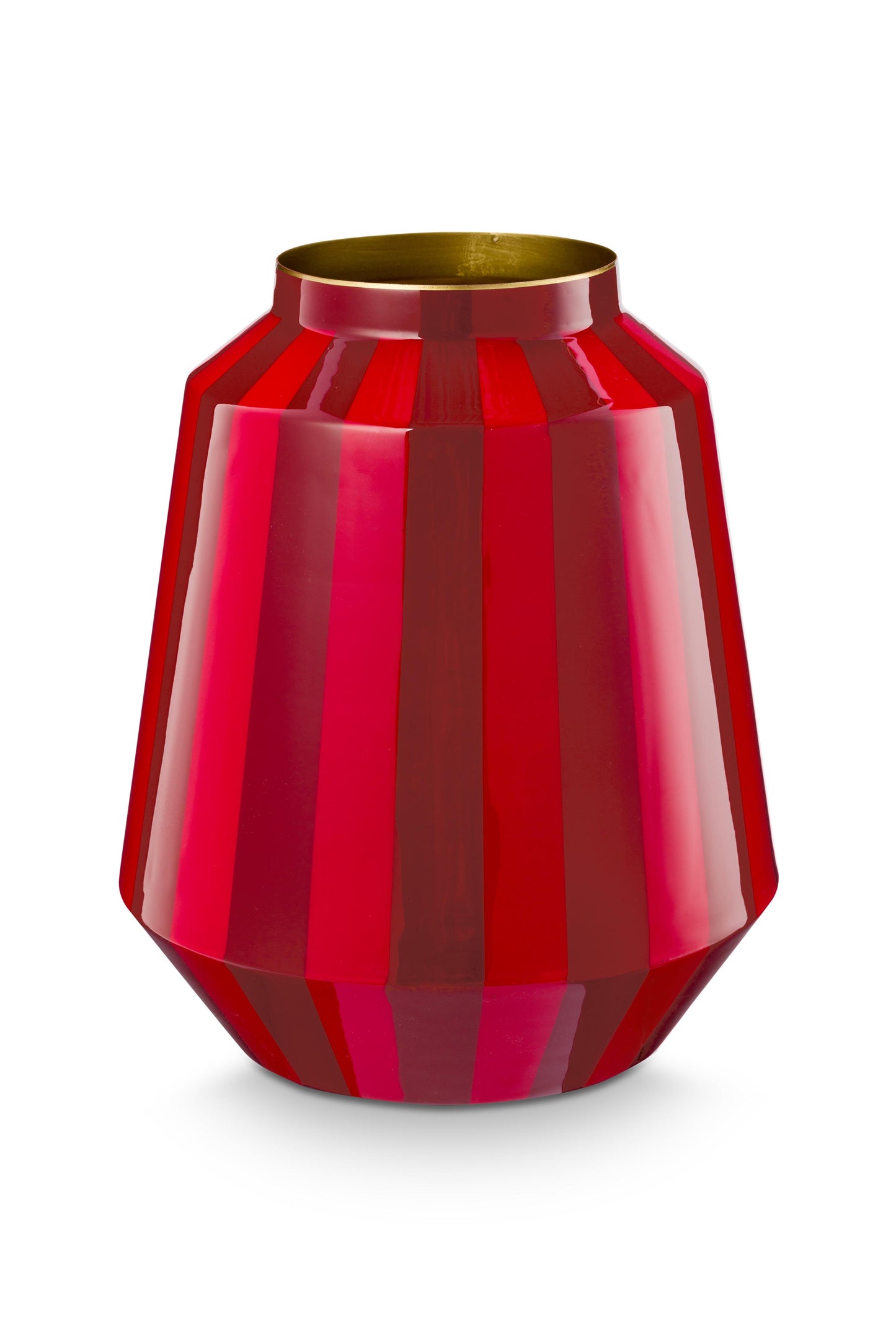 Metallvase Dunkelrot mit Streifen in Beere von Pip Studio