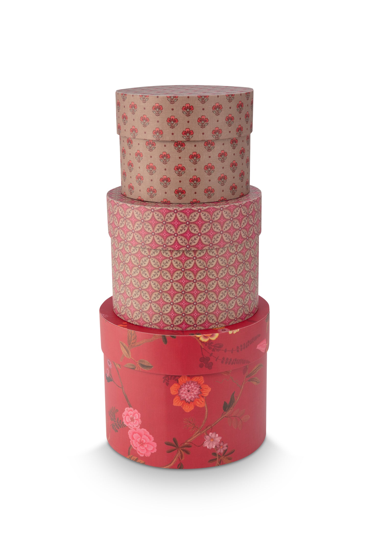 Set/3 Schachtel Rund Blooming Tales Rot  von Pip Studio