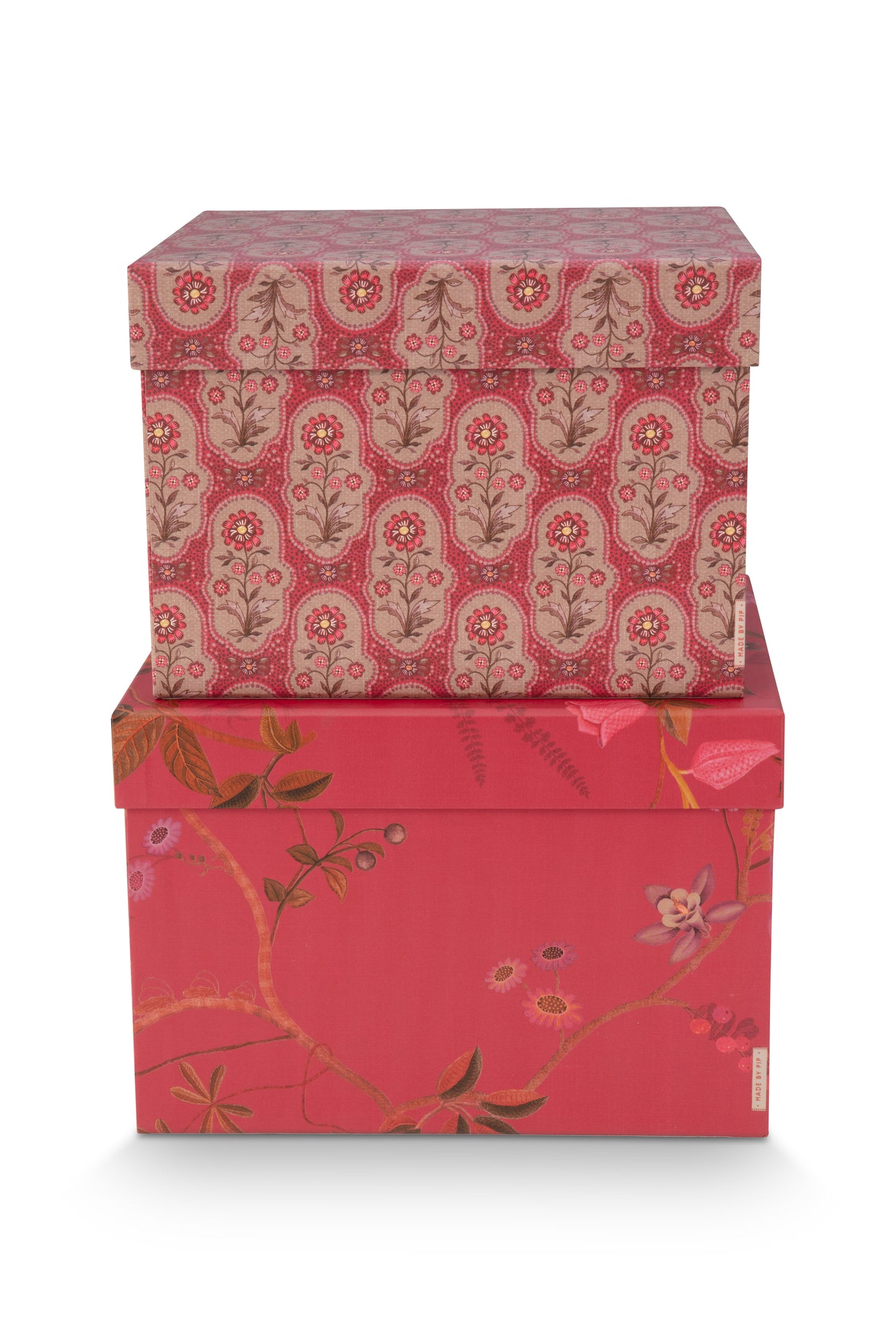 Set/2 Schachtel Quadrat Blooming Tales Rot  von Pip Studio