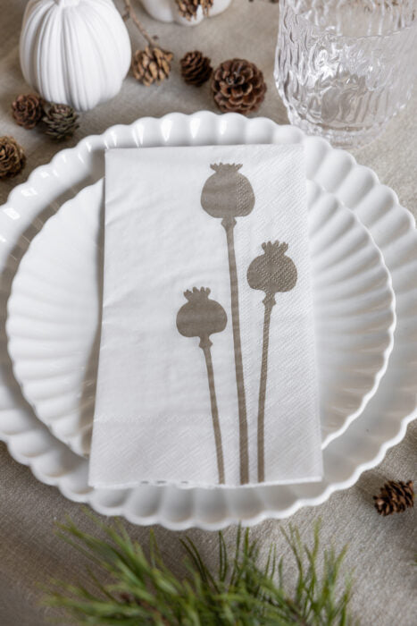 Vallmokaslar Papierserviette Weiß von Storefactory