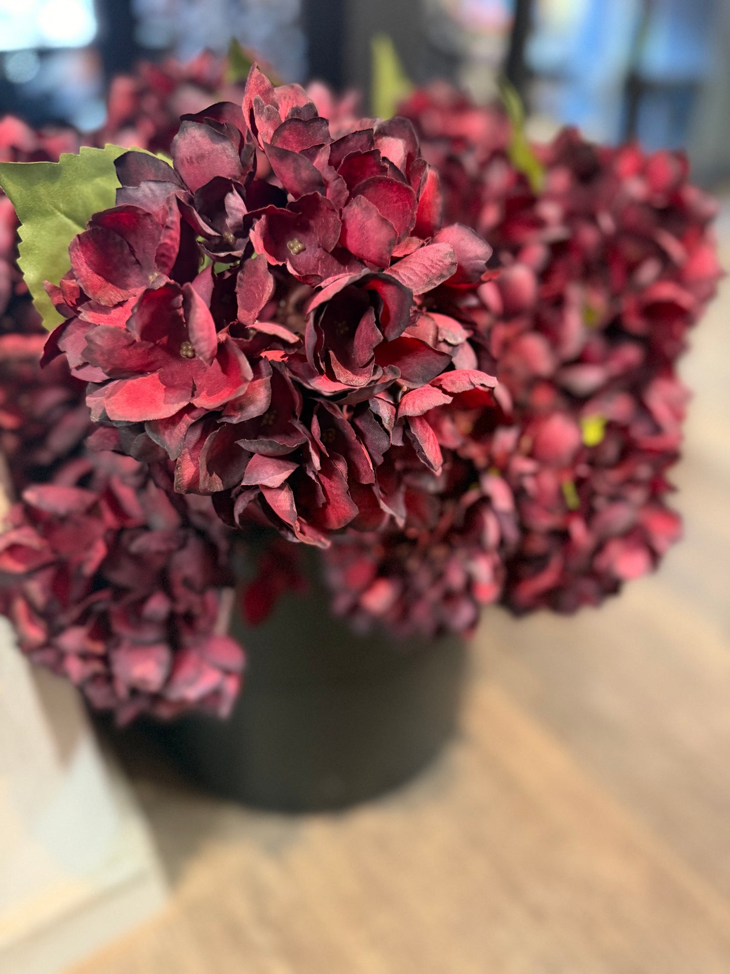 Seidenblume Hortensie kurz Pflaume