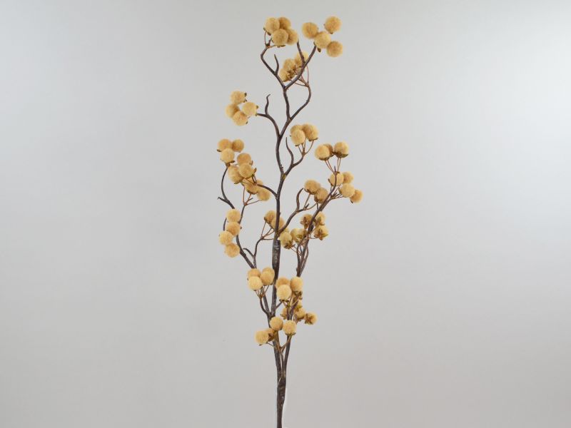 Seidenblumen Miniallium-Zweig Grau-Gelb Seidenblume/Kunstblume