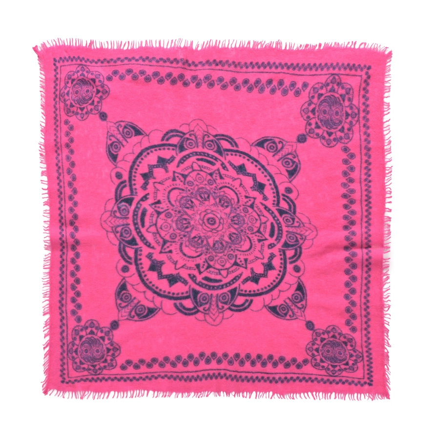 Cashmere Schal/Bandana Ornament in Neonpink