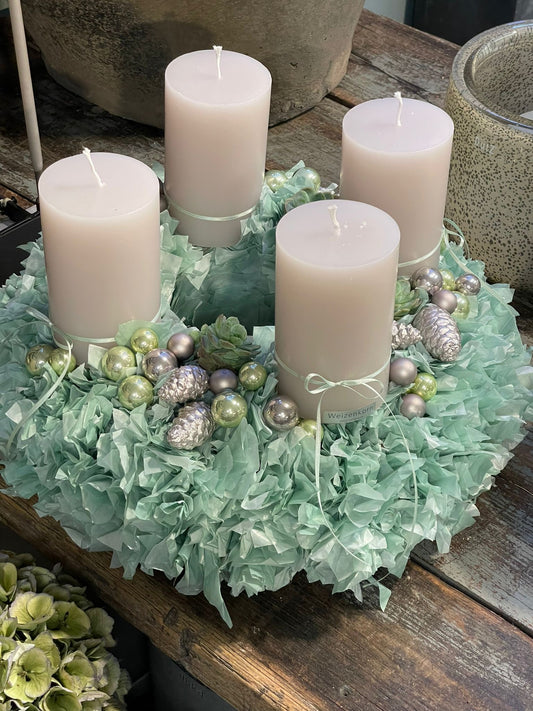 Adventskranz "Andrea" Seidenpapier mint