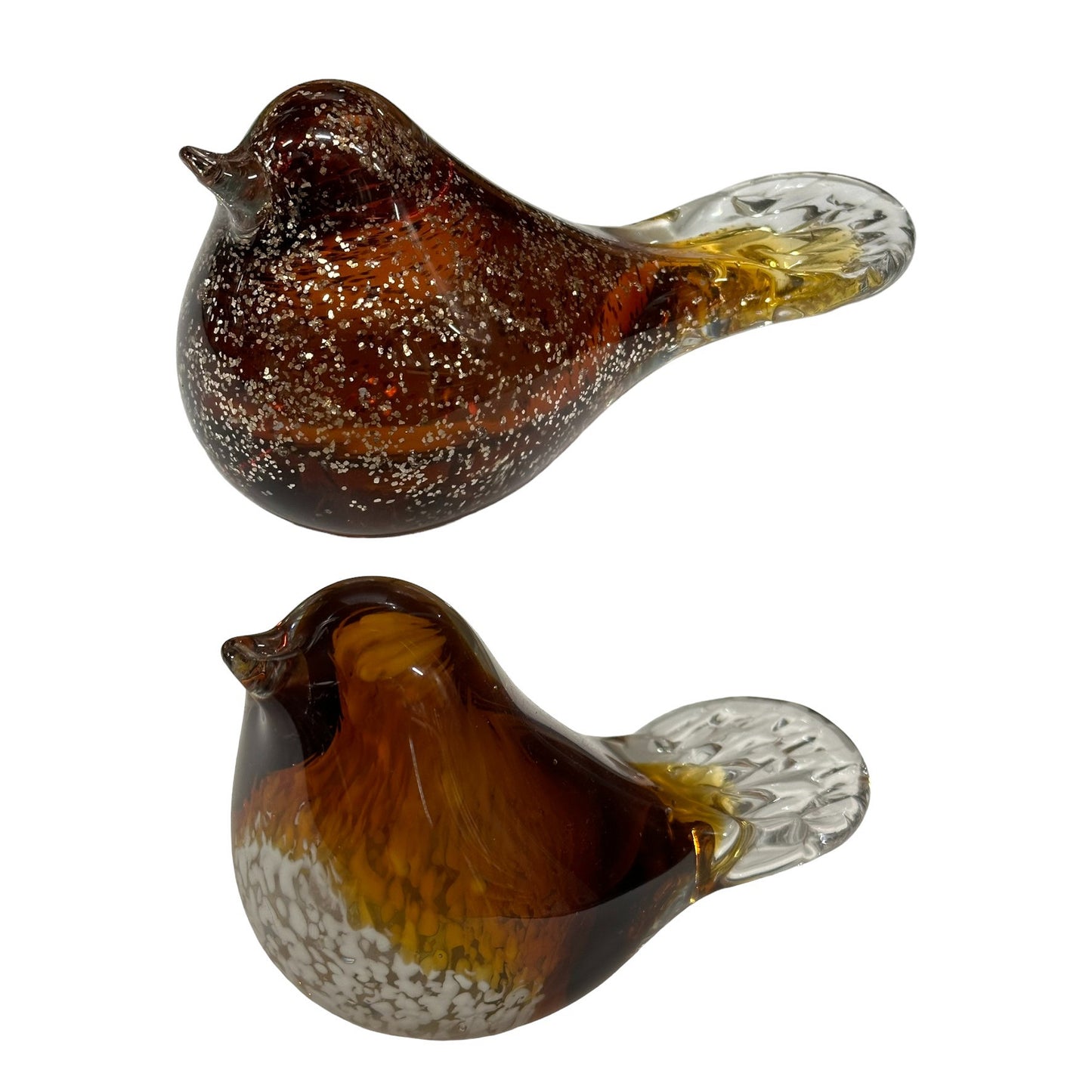 Rotkehlchen aus Glas zwei Varianten