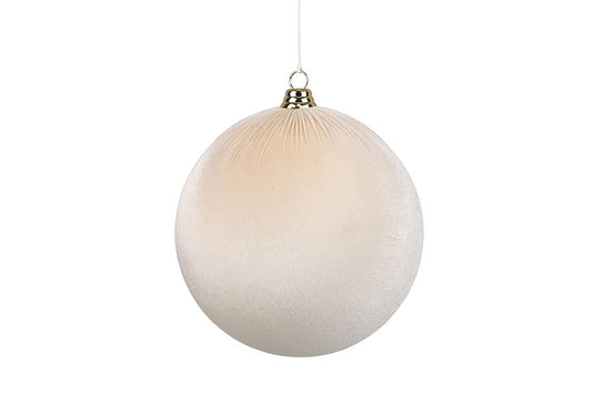 Weihnachtskugel Samt Creme drei Größen