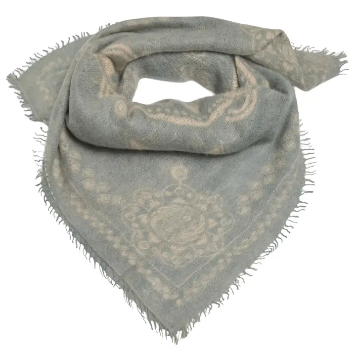 Cashmere Schal/Bandana Ornament in Oliv