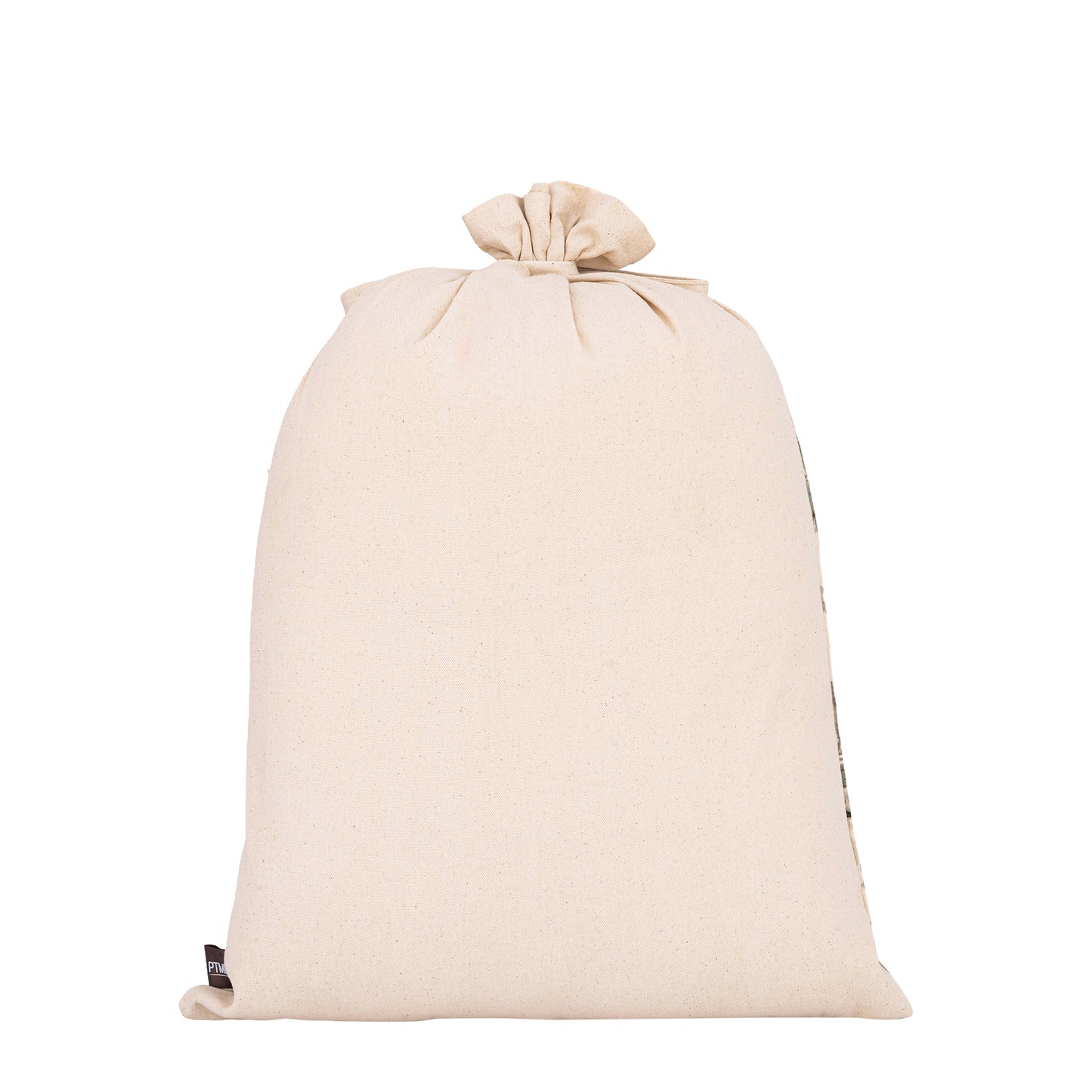 Cremefarbene Baumwolltasche mit Blätterdruck L