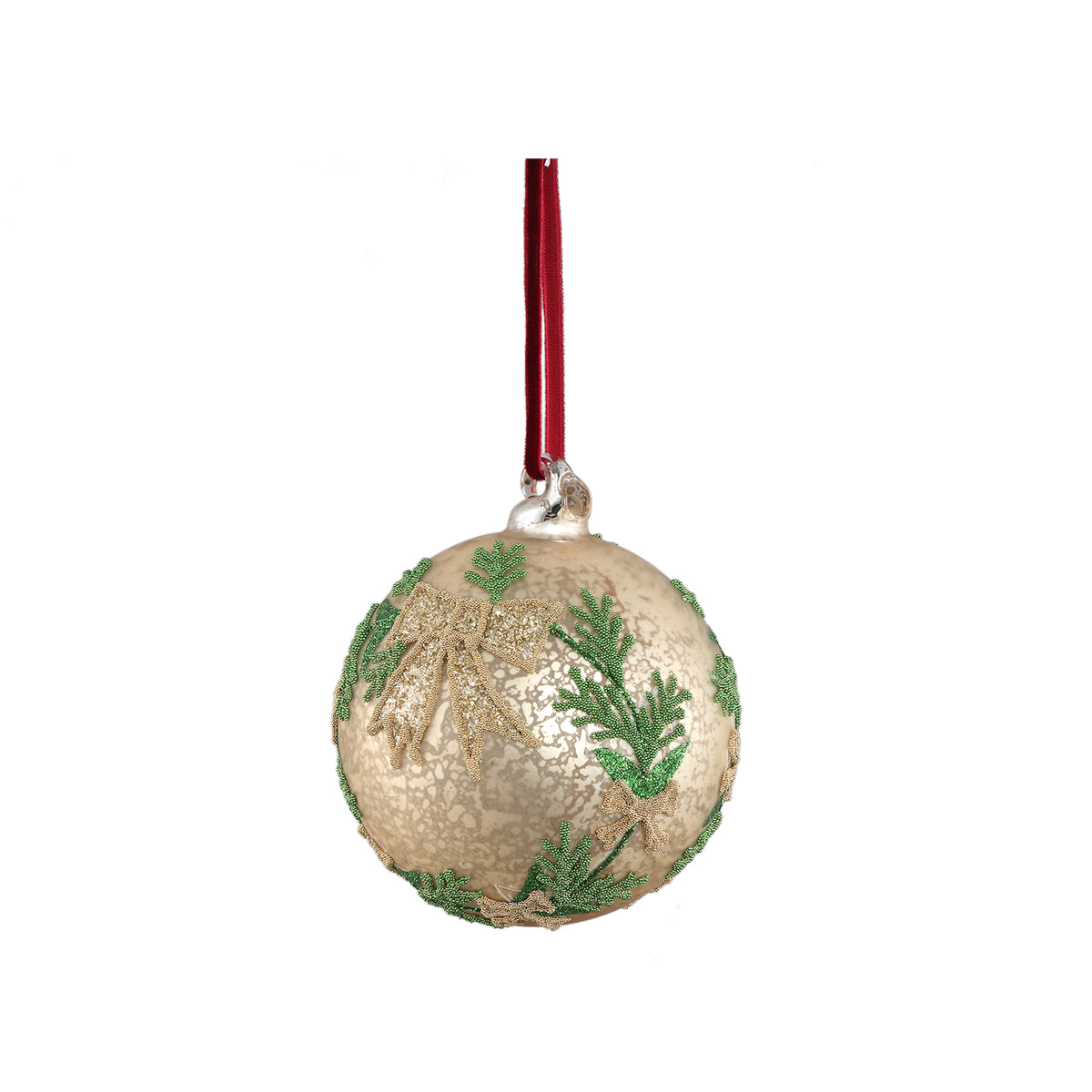 Glaskugel Weihnachtskugel Gold mt goldener Schleife